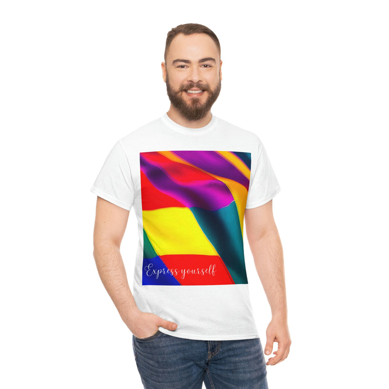 From our Expressions line of merchandise this Unisex Heavy Cotton Tee is the perfect addition to your casual wardrobe. Wear this colorful design with pride as you Express yourself.
