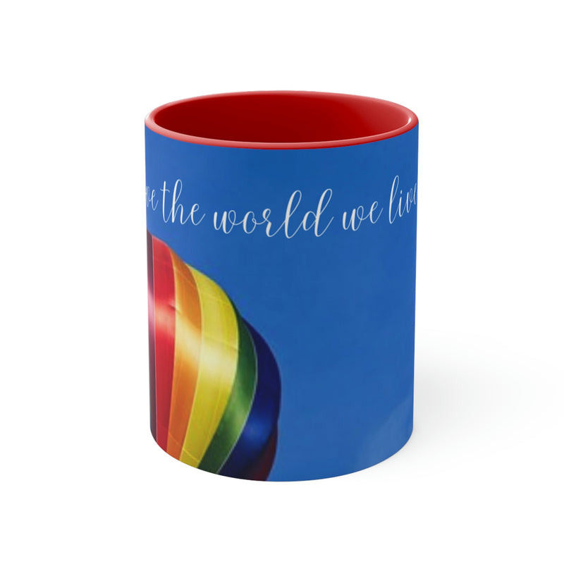 From our Wonderful World collection, this beautiful beverage mug displays a colorful hot air balloon surrounded by bright blue sky.