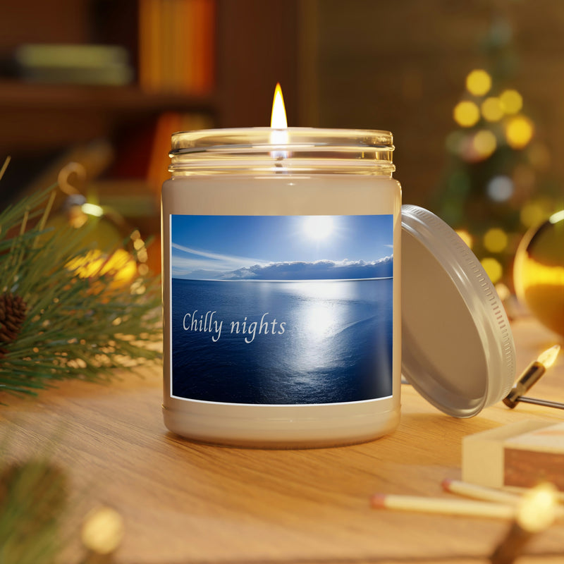 The warm glow of this 9oz scented candle will help take the chill out of the air.