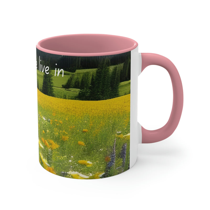 From our Wonderful World collection, this beautiful mug highlights a field of wildflowers and bright blue sky. Matching accent cushion also available.