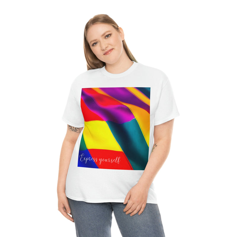 From our Expressions line of merchandise this Unisex Heavy Cotton Tee is the perfect addition to your casual wardrobe. Wear this colorful design with pride as you Express yourself.