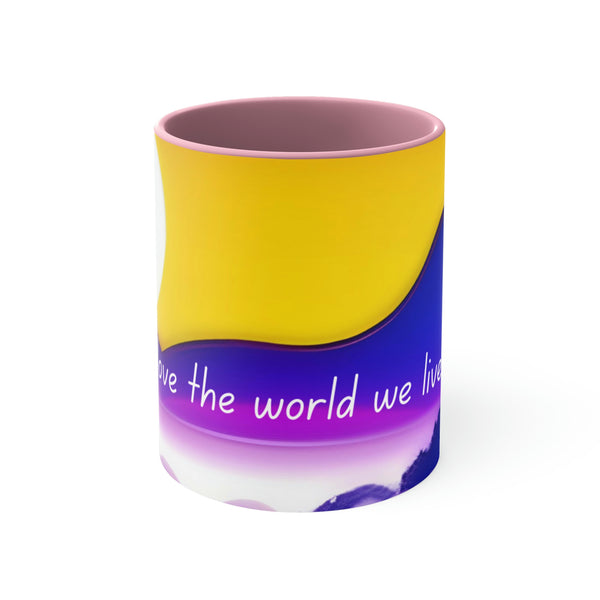 From our Wonderful World collection, this colorful mug will brighten up any morning. The perfect gift for that special someone with a bright personality.