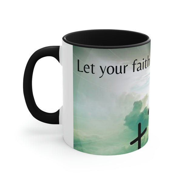 From our Faith Based collection. This beautiful coffee mug with the simple reminder to let faith guide you is the perfect way to start each day. Matching accent cushion also available.