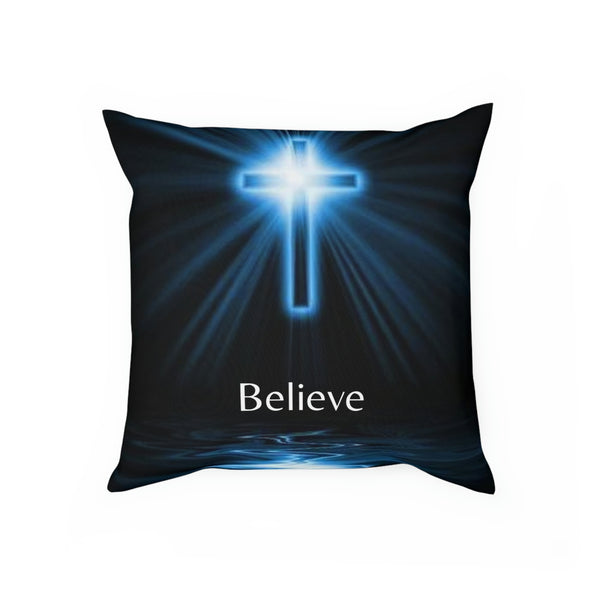 From our Faith Based collection of merchandise. This beautiful accent cushion is perfect for any room in your home. The inspiring image and message is the perfect reminder to help you through difficult times.