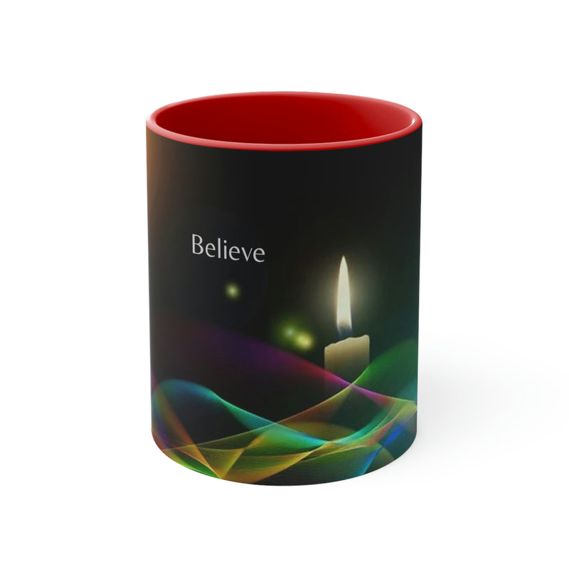From our Faith Based collection. Warm candlelight and the gentle reminder to simply Believe.