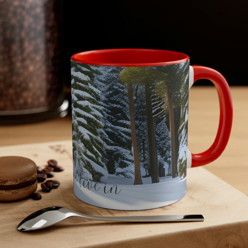 From our Wonderful World collection. Beautiful image of snowcapped pine trees with the gentle reminder to love the world we live in. Matching accent cushion also available.